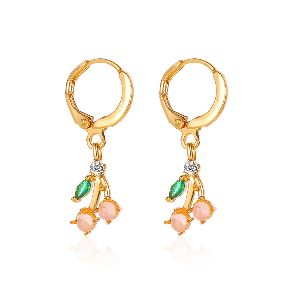 Wholesale long cherry creative design cute earrings